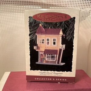 Hallmark Vintage 1994 Nostalgic House Series Ornament “Neighborhood Drug Store”